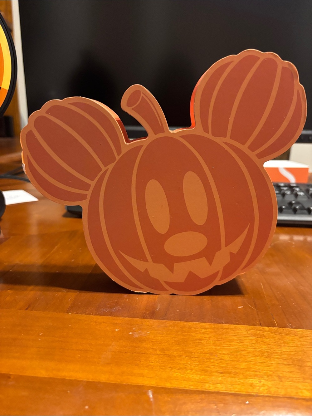 Disney Pumpkin Mickey Table Decoration in Rust Orange